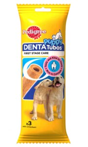 Pedigree yellow packaging dog chews